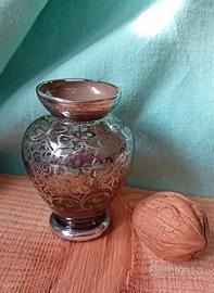 Vasetto Art Déco vetro soffiato e argento