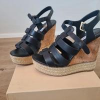 Sandali neri con zeppa sughero Emmanuelle Vee