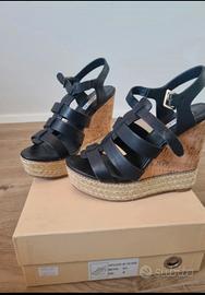 Sandali neri con zeppa sughero Emmanuelle Vee