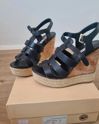 Sandali neri con zeppa sughero Emmanuelle Vee