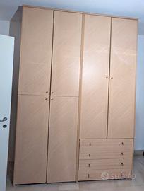 Armadio 4 ante con cassettiera