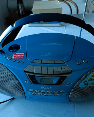 “Sony CFD-S250 Boombox Vintage Blu Radio CD