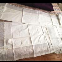 Lenzuolo matrimoniale con federe originale vintage