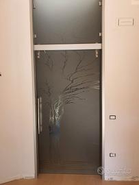 porta da  interno in vetro temperato