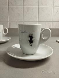 Set 6 tazzine da caffè con piattini - gatti 