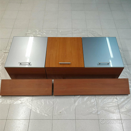 Pensili noce cm180 da parete cucina con ante vetro