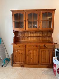 Credenza/Vetrina rustica in legno massello stile