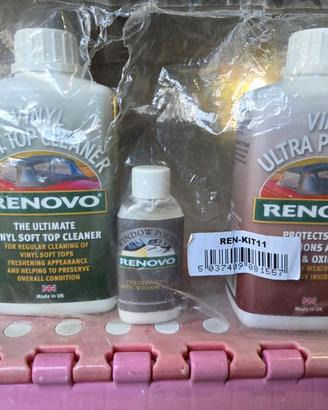Renovo cleaner, viny ultra proofer, window polish