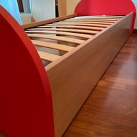LETTO SINGOLO CON CASSETTONI + MATERASSO