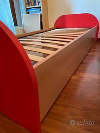LETTO SINGOLO CON CASSETTONI + MATERASSO