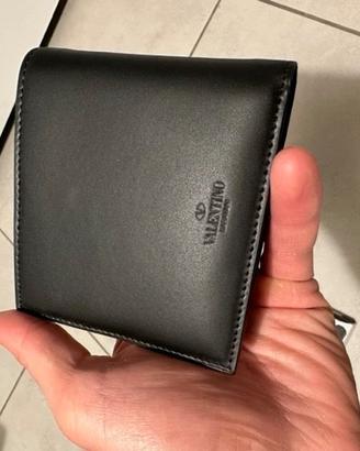 Portafoglio Valentino pelle nera da uomo NUOVO