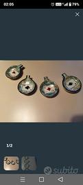Set 4 Piattini Posacenere Poker Vintage 
