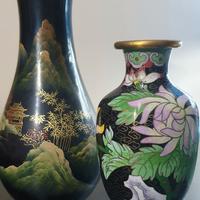 Vaso cloisonne + vaso laccato + servizio sake