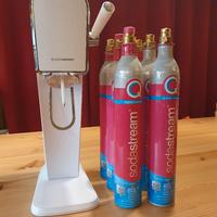 SodaStream bianco con maniglia + 6 bombole fuxia