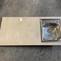Piano lavandino cucina + lavabo acciaio Foster