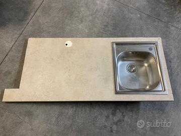 Piano lavandino cucina + lavabo acciaio Foster