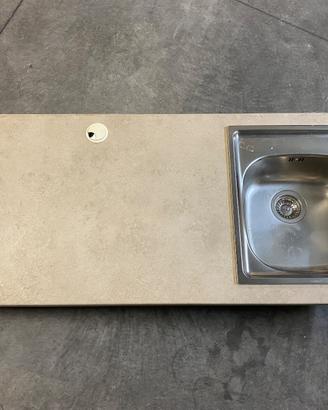 Piano lavandino cucina + lavabo acciaio Foster