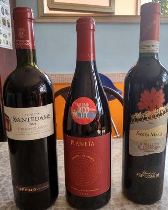 3 bottiglie di vino 