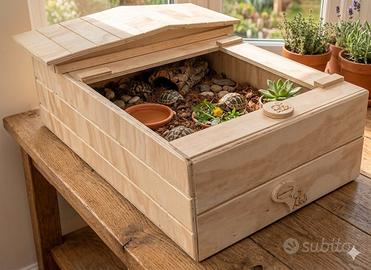 Terrario casetta in legno. Cm 40 x 60 x h 23