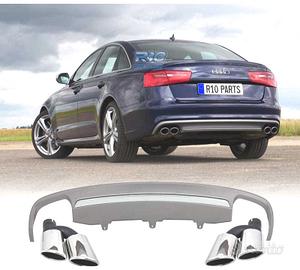 DIFFUSORE AUDI A6 4G 10- LOOK S6 + TERMINALI DI SC