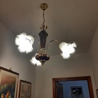lampadario luce con 3 applique  a  fiore