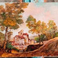 Quadro paesaggio, dipinto a olio, solo tela 40x30.