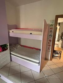 letto a castello +letto 140/190 +scrivania 