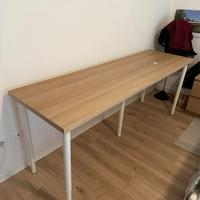 Scrivania legno colore rovere regolabile 200x60