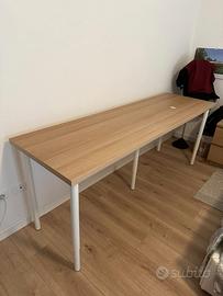 Scrivania legno colore rovere regolabile 200x60