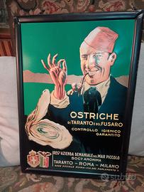 pubblicità latta vintage Taranto Fascio ostriche 