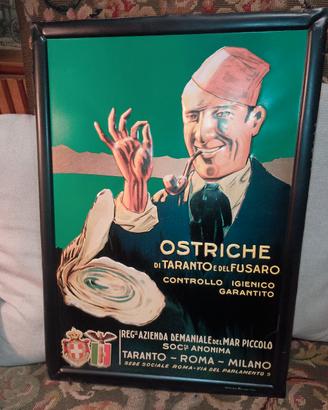 pubblicità latta vintage Taranto Fascio ostriche 