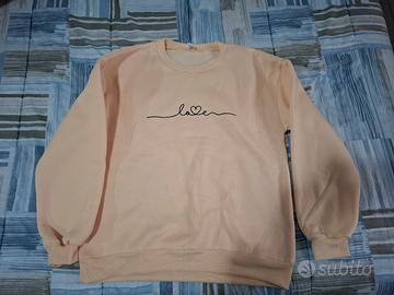 felpa donna color crema