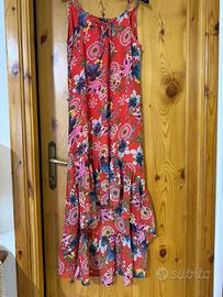Vestito donna lungo floreale rosso