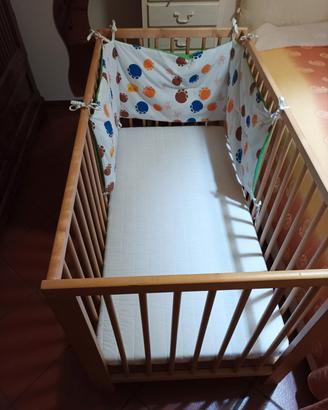 Lettino a cancello per bambini con materasso IKEA 