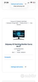 Samsung odyssey G7 gaming monitor curvo 27”