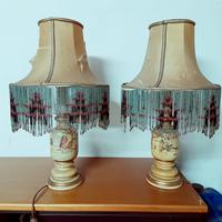 Coppia Abat Jour dipinti a mano modernariato