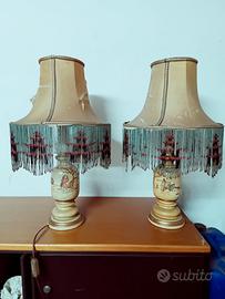 Coppia Abat Jour dipinti a mano modernariato