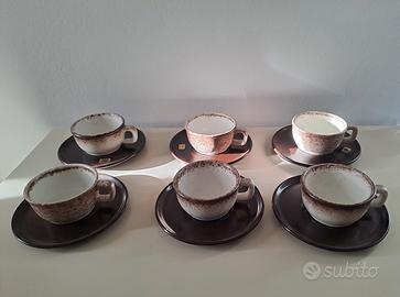 Set 6 tazze cappuccino tè Pareschi Laveno anni 70