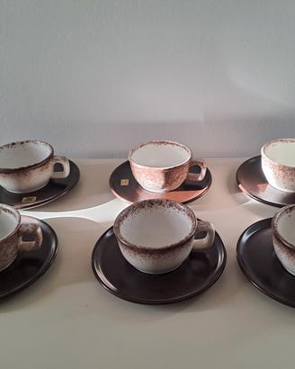 Set 6 tazze cappuccino tè Pareschi Laveno anni 70