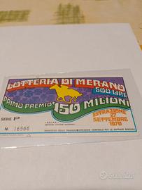biglietto lotteria di Merano 1970