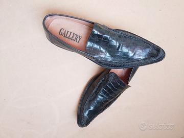 Mocassini Vintage Gallery  pelle Serpente nera 42