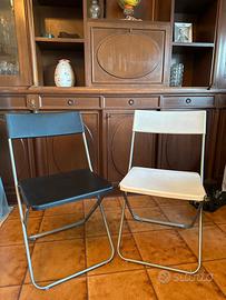 Sedia richiudibile ikea set da 2 bianca e nera