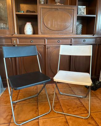 Sedia richiudibile ikea set da 2 bianca e nera