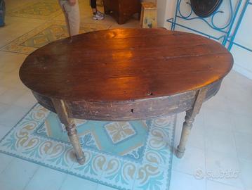 Madia ovale d'epoca in legno massello