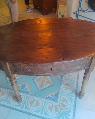 Madia ovale d'epoca in legno massello