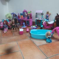 Barbie varie con molti accessori 