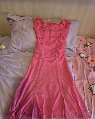 Abito rosa fiorato