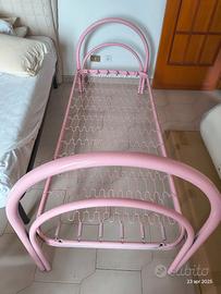 Rete singola e testate  in acciaio rosa