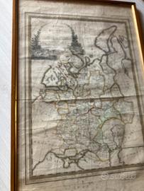 Carta geografica 1795 Impero Russia e suoi governi