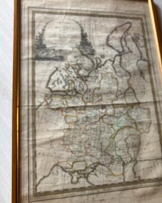 Carta geografica 1795 Impero Russia e suoi governi